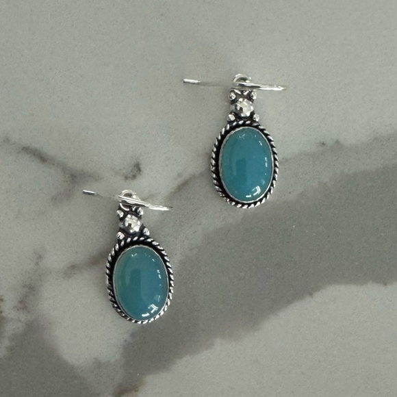 NWOT Sundance Elysian Earrings Blue Chalcedony Sterling Silver